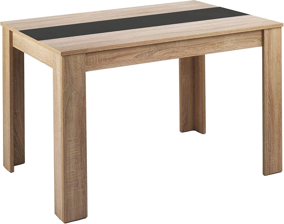 Eettafel Hout - Keukentafel Rechthoekig - Gezellig Dineren - Omkeerbare Inlegplaat - 140x80x75 cm - Bruin Eiken