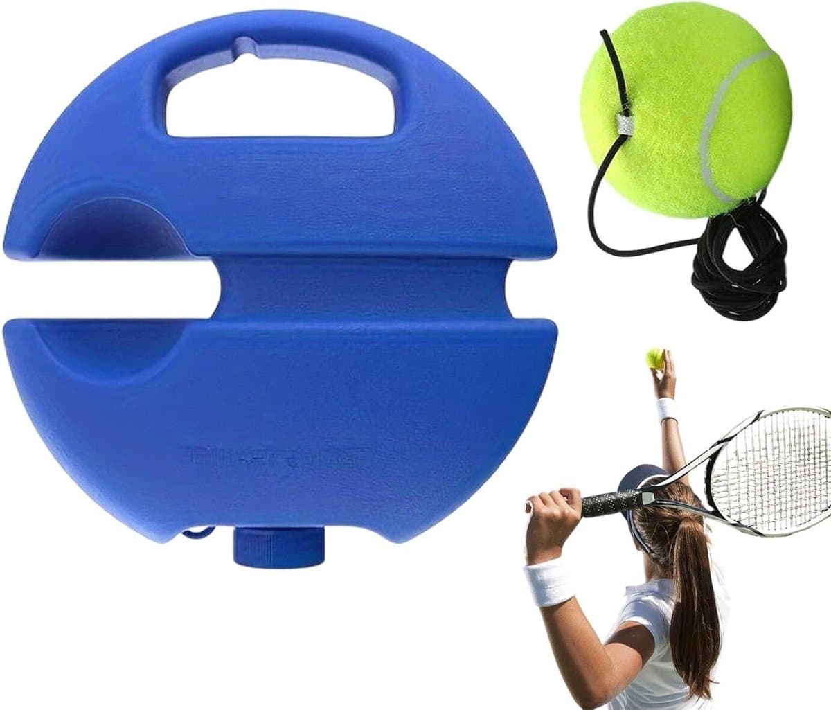 Tennistrainer - Solo-baloefenapparaat - Tennisvaardigheden Verbeteren - Knooppuntvrij Koordsysteem - 21.5 x 21.5 x 5.5 cm - Niet gespecificeerd