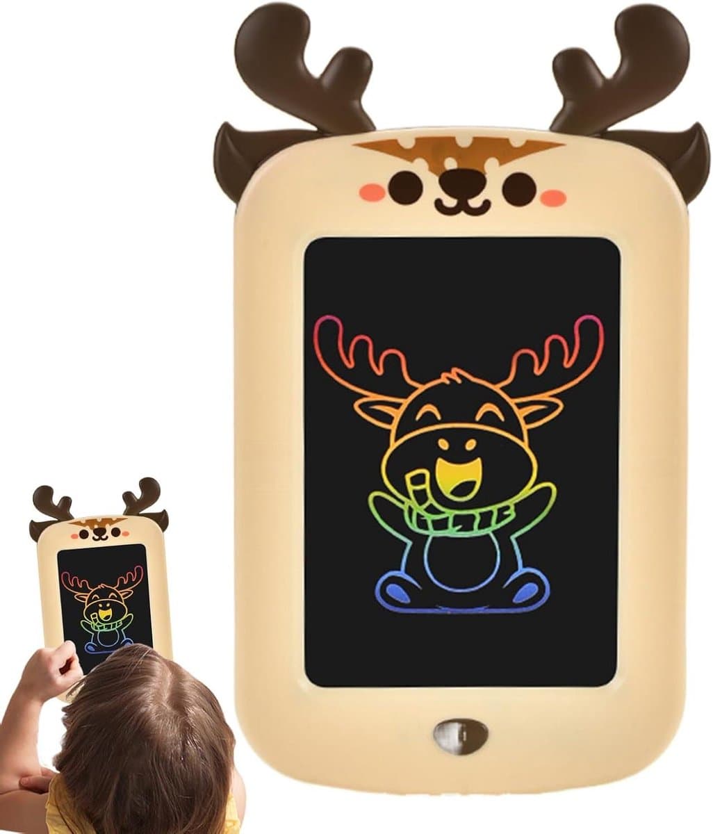 Tekentablet Voor Kinderen - Schrijftablet LCD - Creatief Bezig Zijn - Verbeterde Zichtbaarheid - 21.5 Centimeter - Bruin