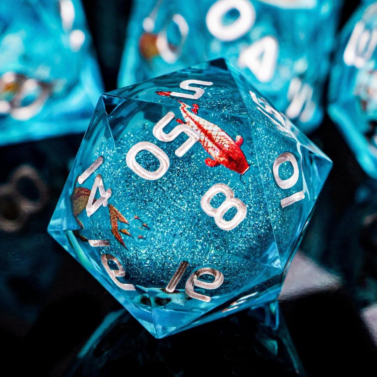 Dobbelstenen Set - RPG Dobbelstenen - Tabletop Spellen - Handgemaakt Scherpe Randen - 7 stuks - Hy-blauw