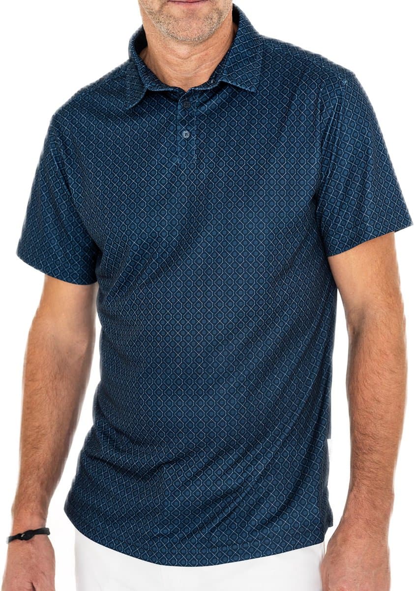 Func Factory mannen Polo Golfclub print donkerblauw maat L