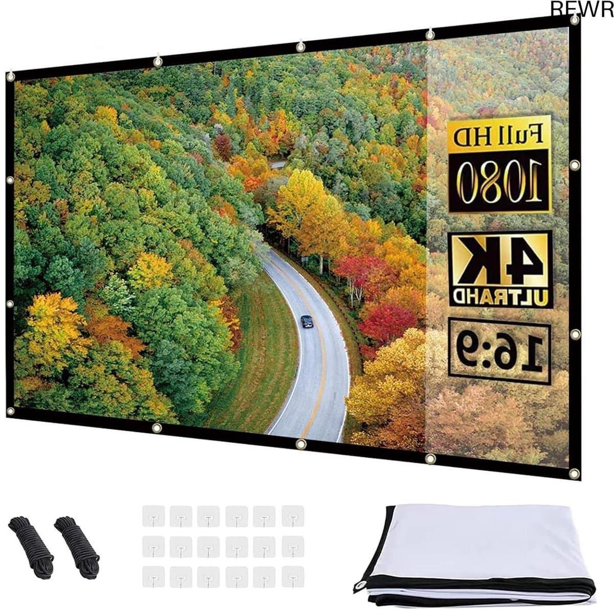 Projectiescherm - Opvouwbaar Scherm - Thuisbioscoop Creëren - Kreukvrij Materiaal - 100 Inch - Wit
