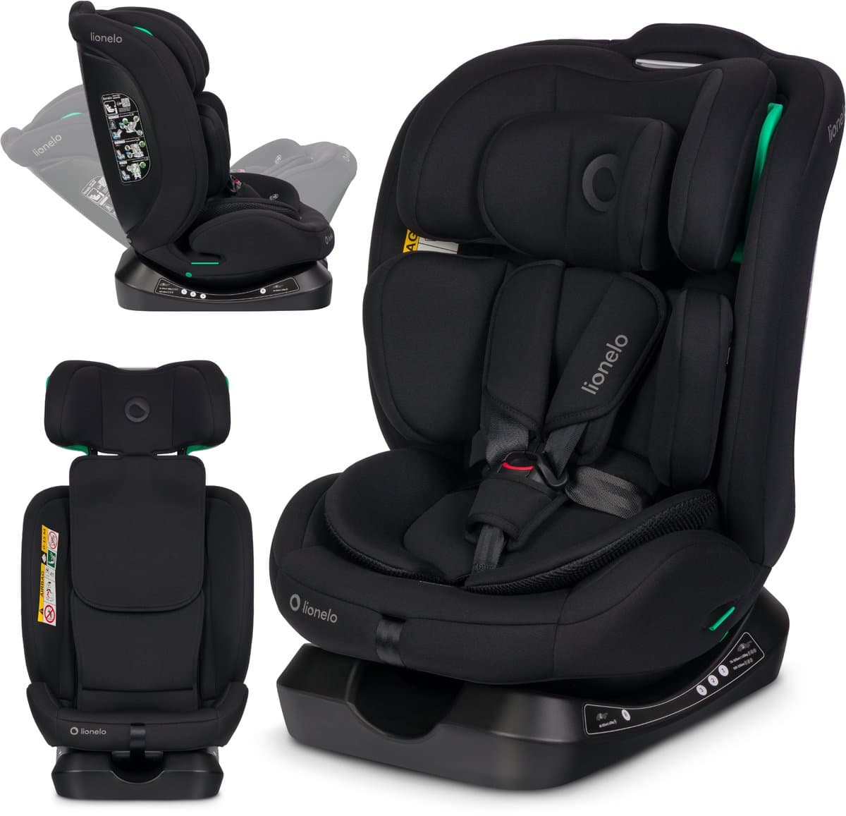 Lionelo Aart i-Size Autostoel 4in1 – 40-150 cm (0-12 jaar) – RWF & FWF – Achterwaarts tot 105 cm – Installatie met autogordel – Memory Foam hoofdsteun – 13 standen – Kantelbaar – Wasbare hoes – R129 gecertificeerd