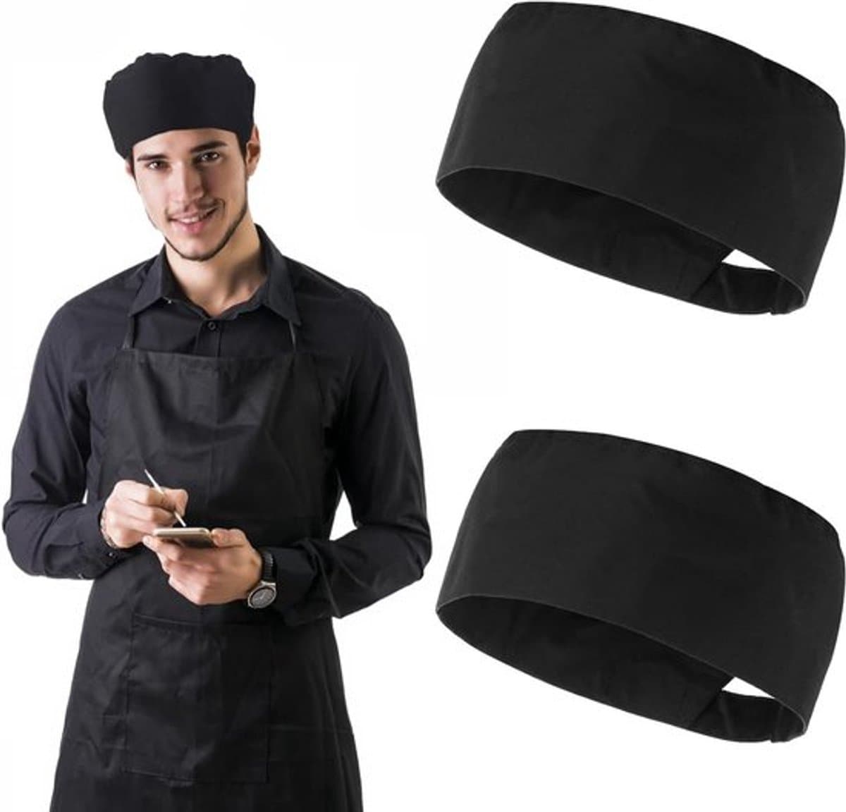 Zwarte Chef Hoed Verstelbaar met Ademend Mesh Top voor Thuis en Restaurants.