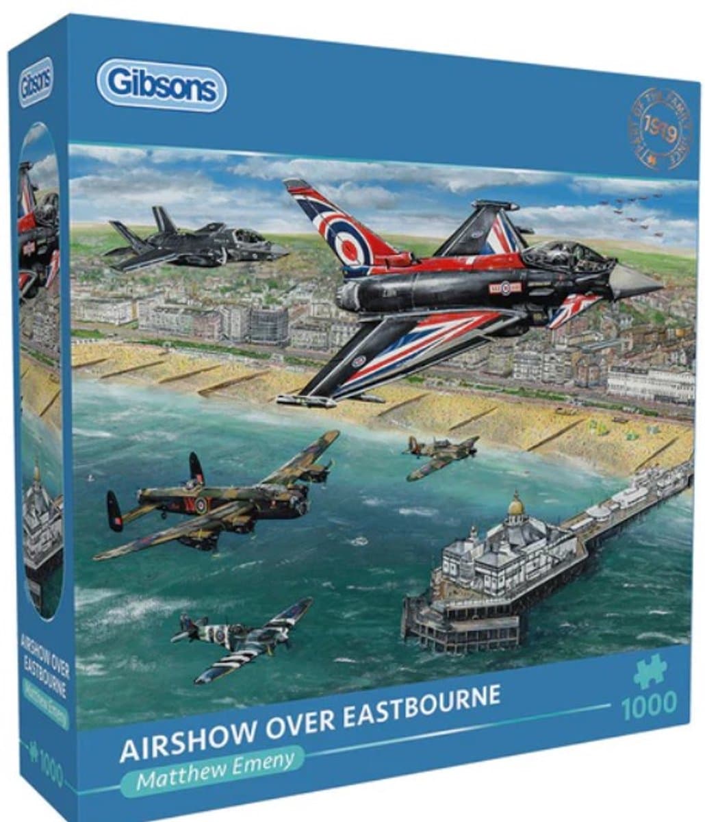 Gibsons - Airshow Over Eastbourne (door Matthew Emeny) - 1000 stukjes 68×49cm (b×h) - Legpuzzel voor volwassenen