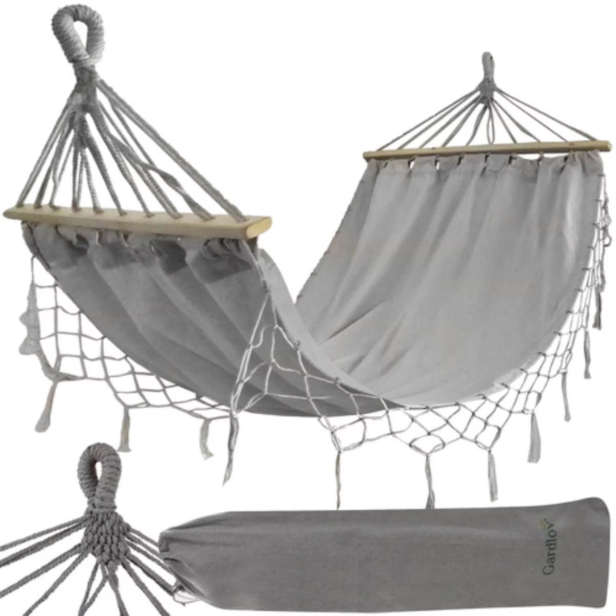 Gardlov XXL Hangmat voor 2 personen – met Spreidstokken - tot 250 kg