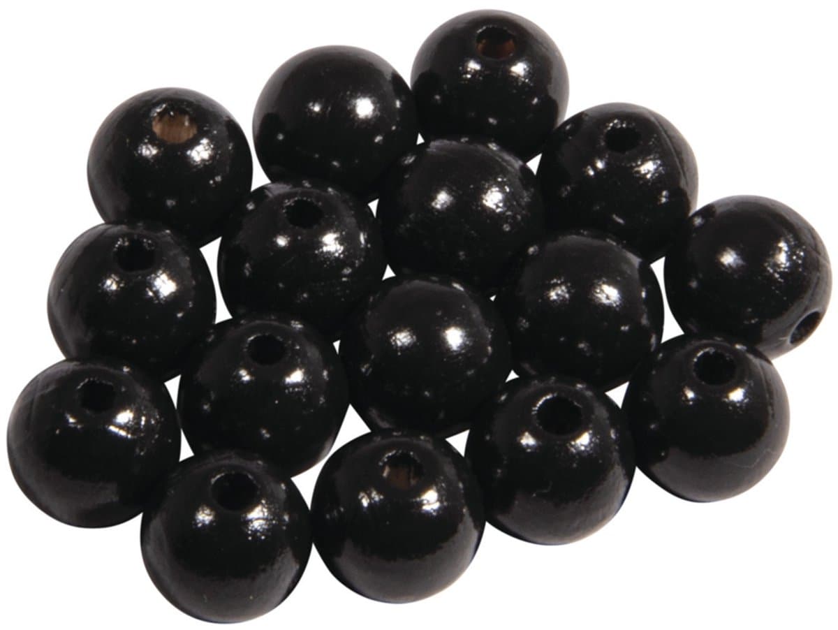 Hobby kralen - hout - D10 mm - 52x stuks - zwart - DIY sieraden maken - Kralen rijgen