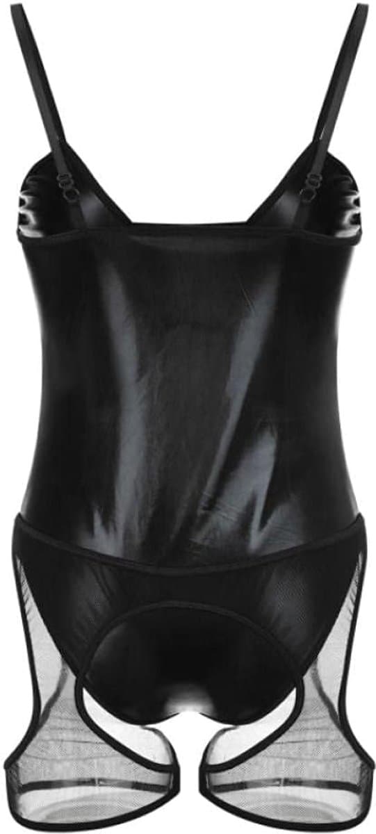 Dames Sexy Ondergoed Sheer Mesh Jurken Backless set-Black_L