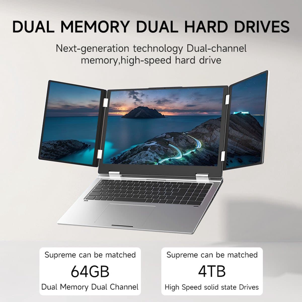 Laptop 3 schermen – 16 inch – i7-1260P – 32GB – 1TB – Win 11