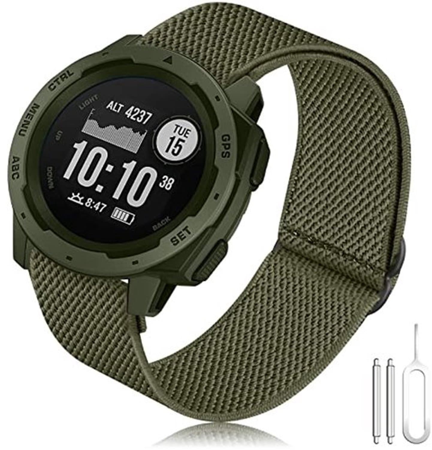 Elastische polsband - 22mm - Voor Garmin Instinct - Nylon