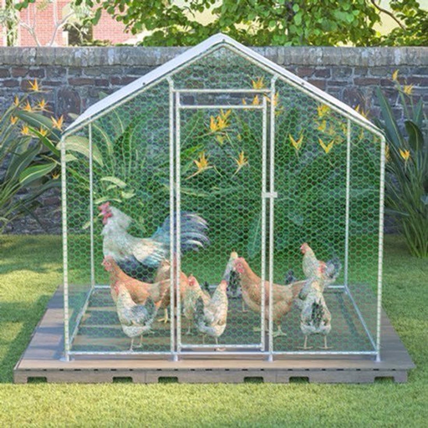 Kippenhok – Kippenren – Dierenverblijf – Ren – Kippenkooi – 3x2x2 Meter – Gegalvaniseerd Stalen Frame – Waterafstotend PE Dak
