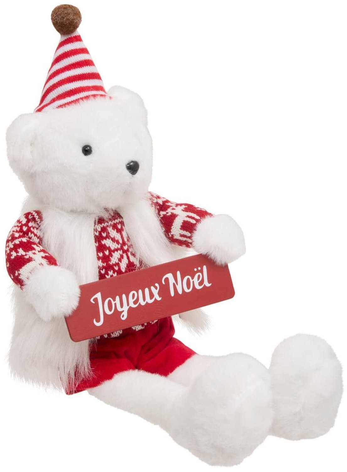 Ours de Noël assis pull jacquard