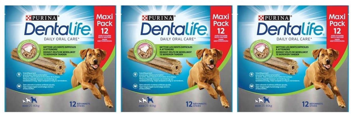 3x Purina Dentalife Daily Oral Care Large Loyalty Pack - Hondensnacks - 426g