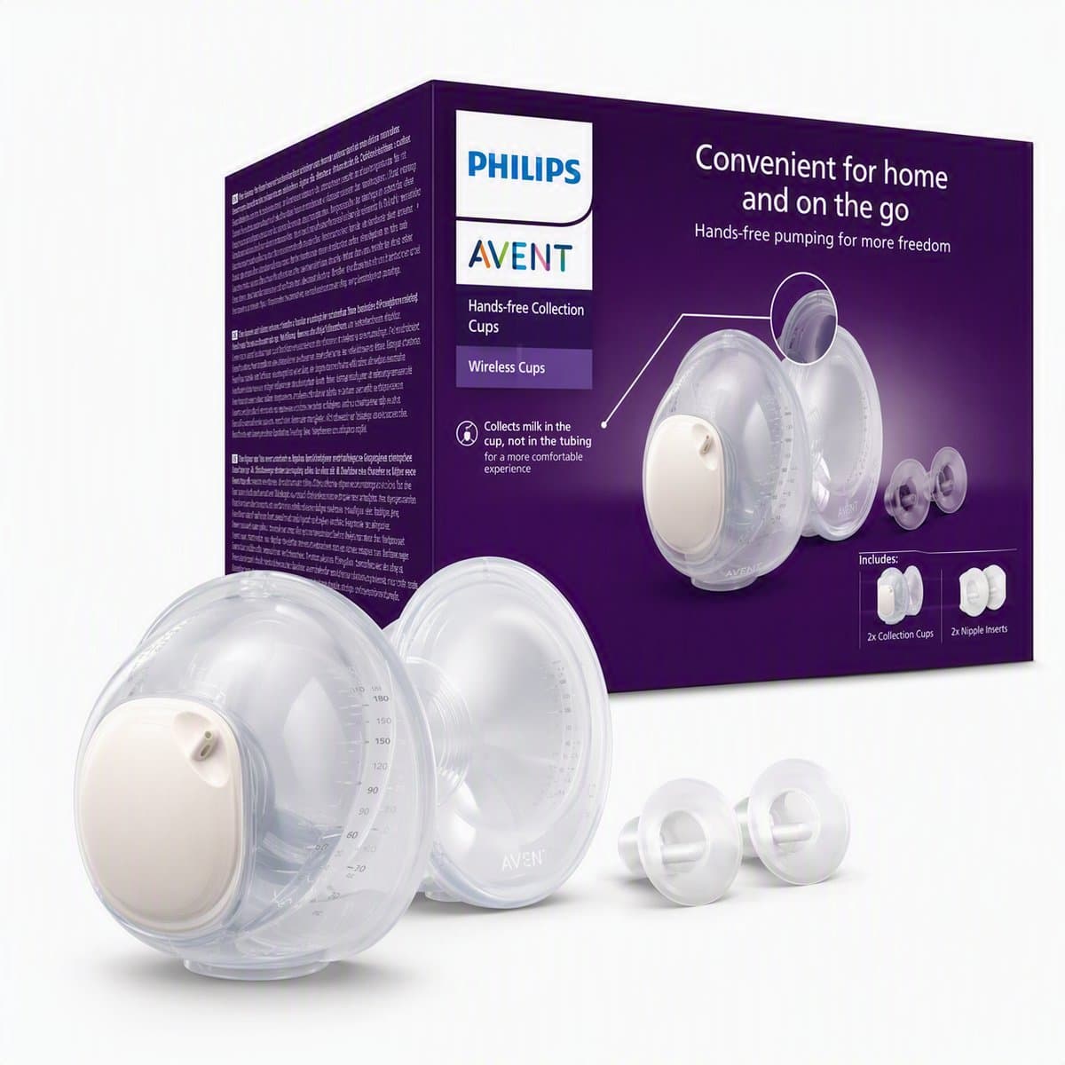 Philips Avent Dubbele Opvangcups - Ultralicht - SkinSense Siliconen Opvangcups - Comfortabele Pasvorm - Handsfree -SCF439/01
