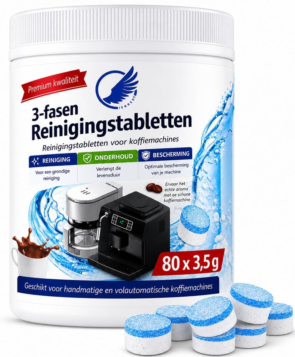Reinigings tabletten Koffiemachine - 80 stuks - 3 Fasen Formule Extra Krachtig - Geschikt voor Jura Siemens Bosch Philips DeLonghi Krups