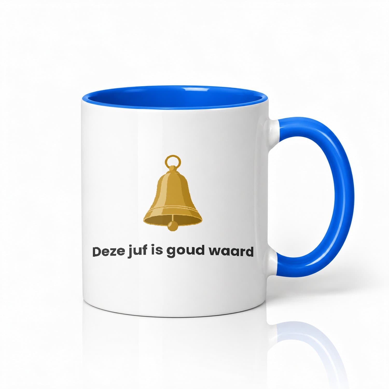 Zachte boho Juf & Meester Mok – Organische Koffiemok met Rijmrapport en Waardering voor Leraren