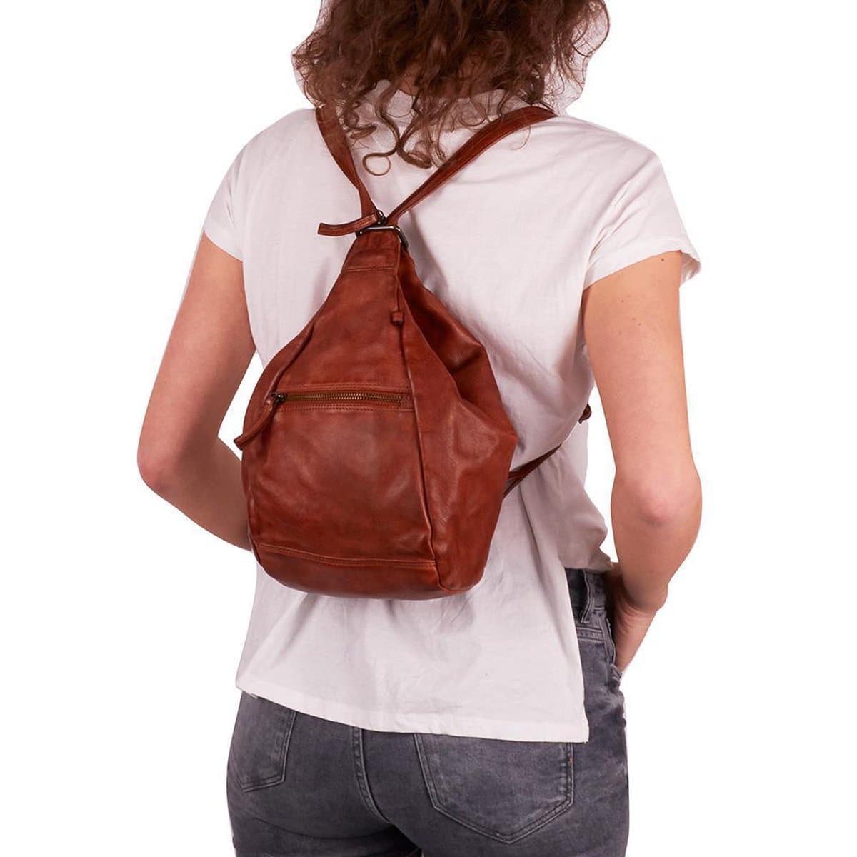 Bear Design Rugzak Cow Lavato Leer - cognac