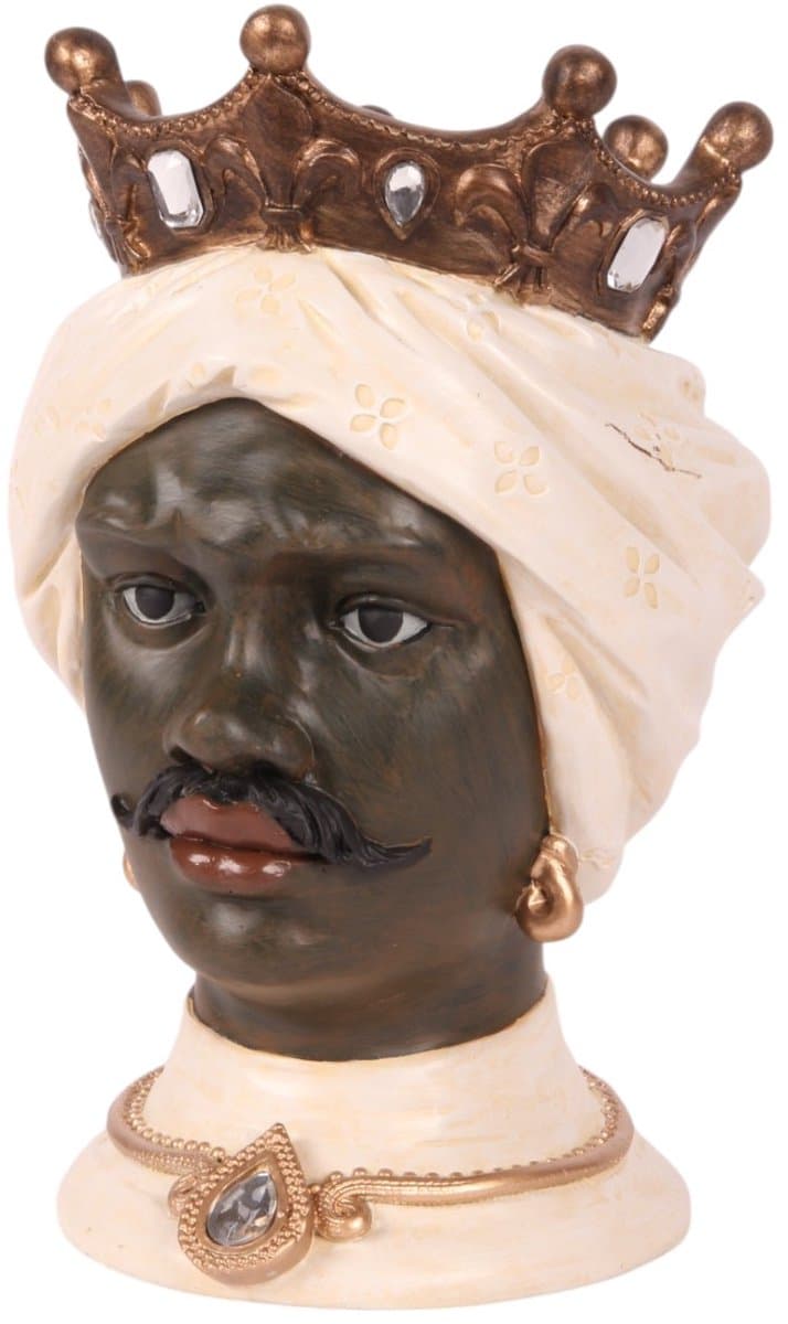 Baroque - Decoratief beeld of figuur - Moorse Figuur 24 cm - Ivoor - Resin - 24x15x15 - Polyresin