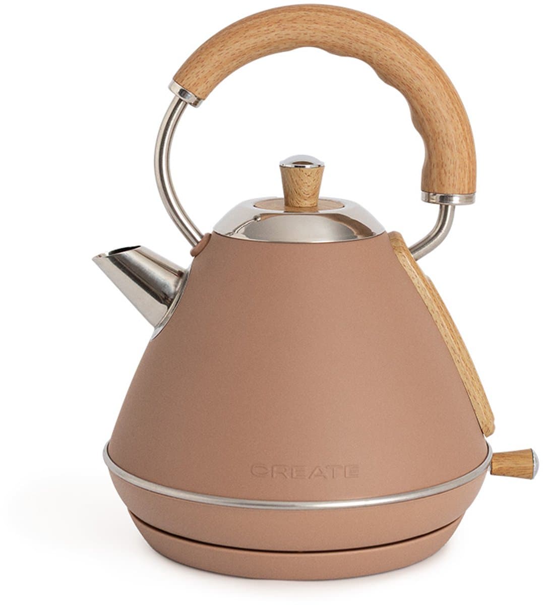 CREATE - Waterkoker Retro - 1200 Watt - 1 Liter - RVS - BPA vrij - Elektrisch - Mokka - Kettle Retro M