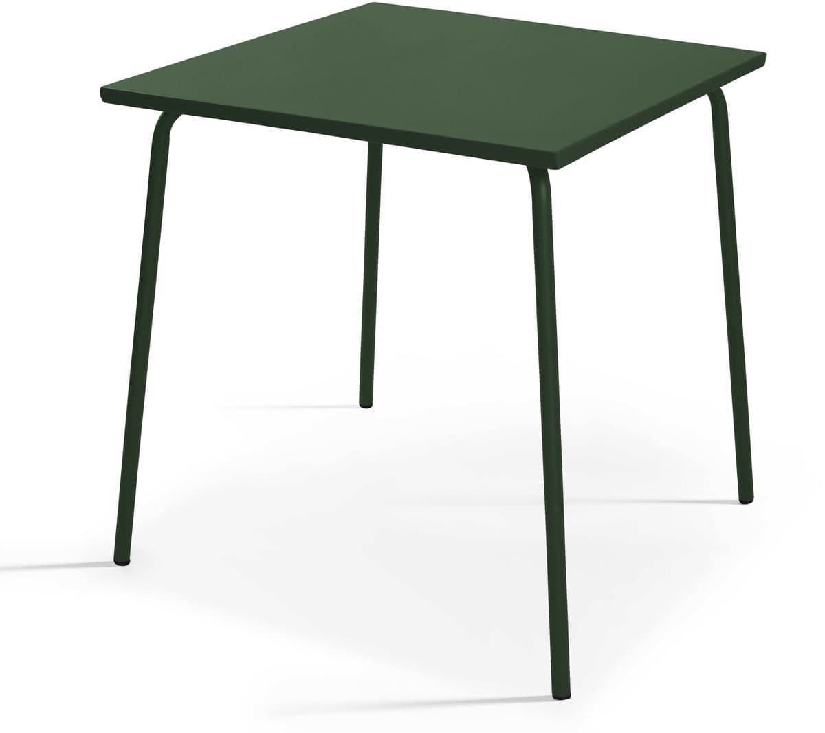 Oviala - Vierkante tuin tafel van klei metaal bosgroen 70cm - Palavas