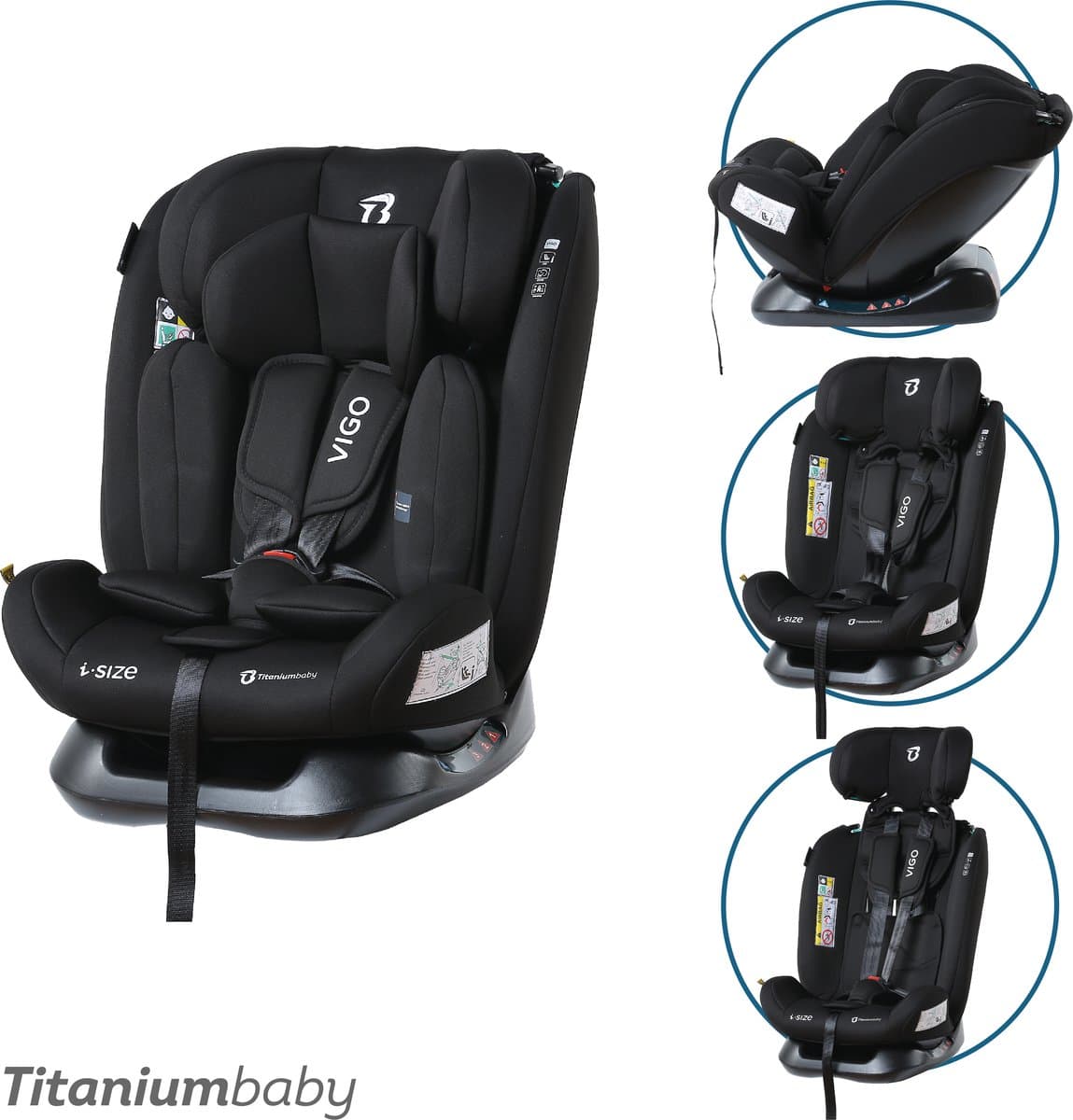 Titaniumbaby Autostoel Vigo i-size 40-150 cm - Zwart