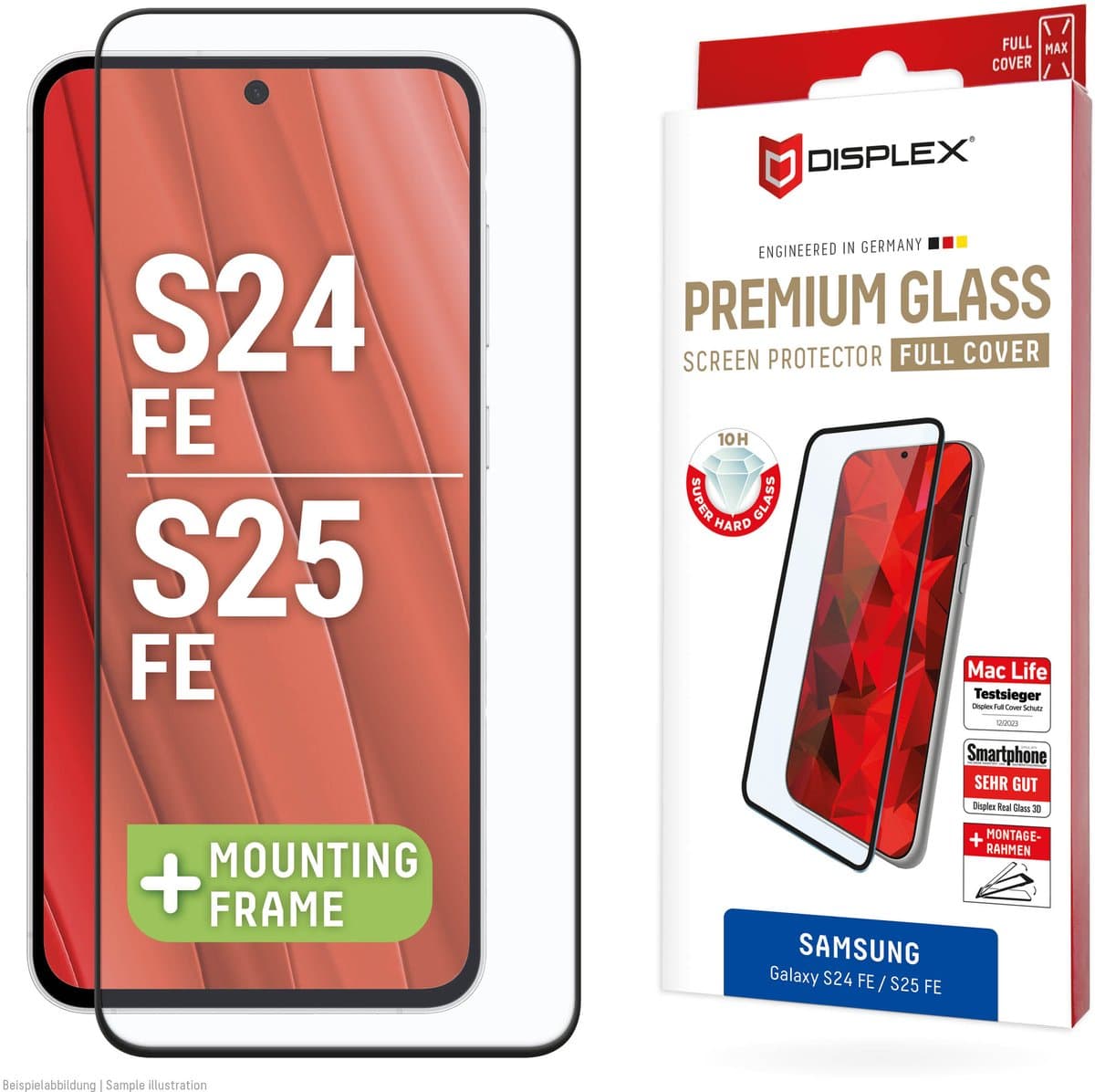 Displex Screenprotector Real Glass Full Cover geschikt voor Samsung Galaxy S24 FE / S25 FE