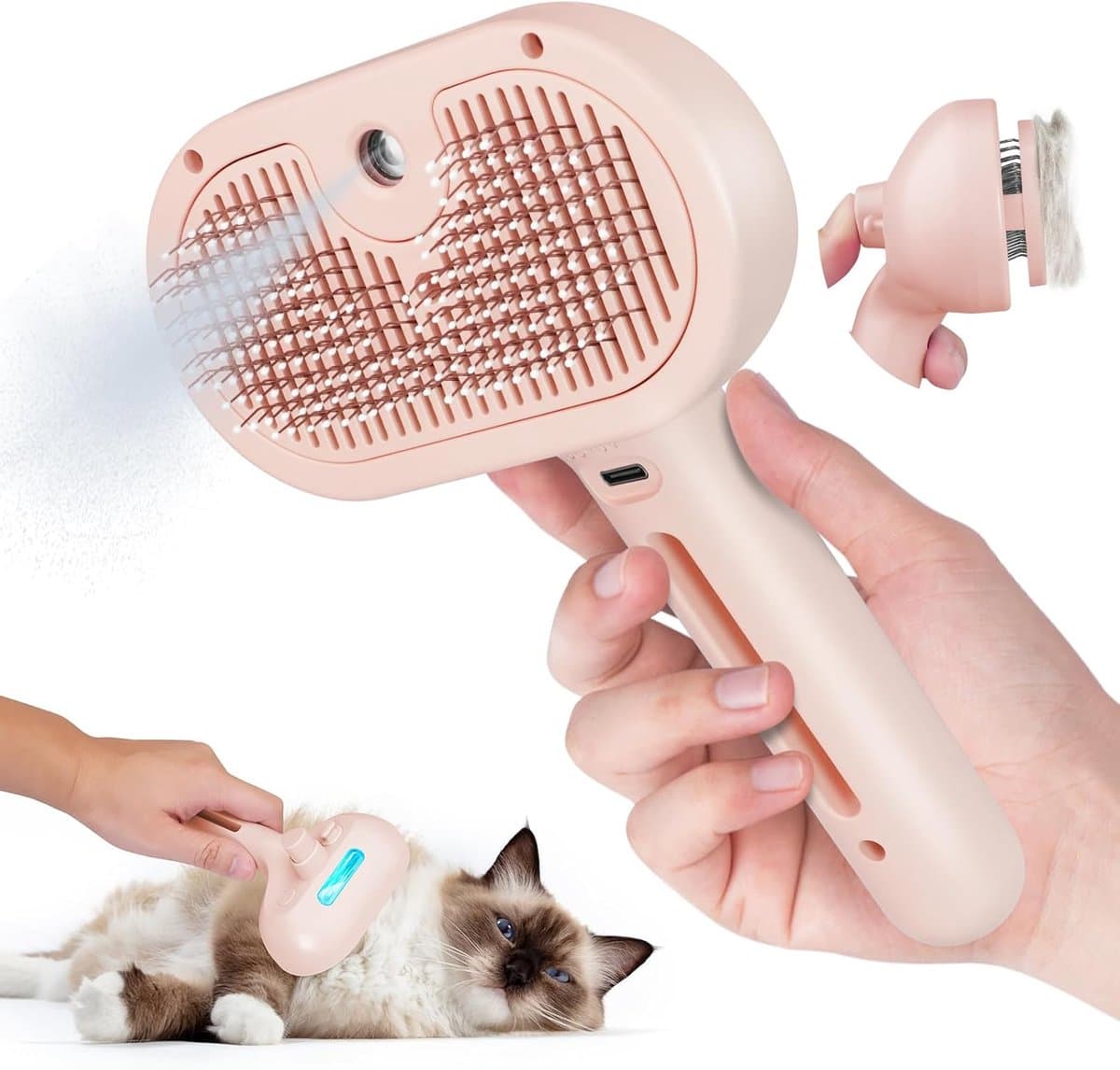 Stoomborstel voor Katten en Honden - Stoomborstel Kat - Stoomborstel Hond - Hondenborstel - Kattenborstel - Anti-verhaar - Ontklitborstel - Vachtverzorging - Huisdieren