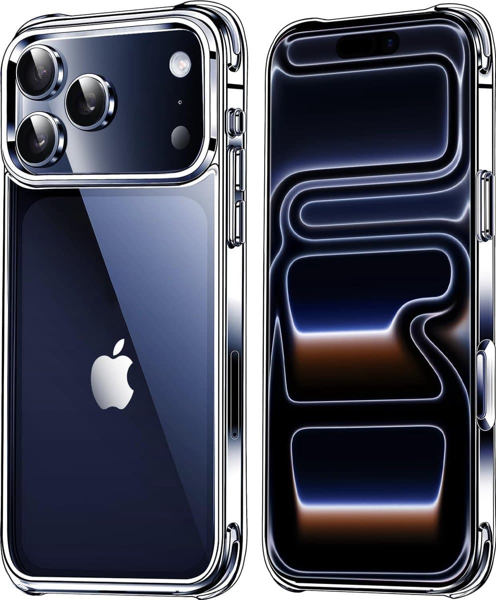 AziLine Shockproof Case Geschikt voor iPhone 17 Pro Max - Transparante Luxe iPhone 17 Pro Max Bescherming Hoesje - Maximaal Stevig en Premium Kwaliteit geschikt voor Apple iPhone 17 Pro Max
