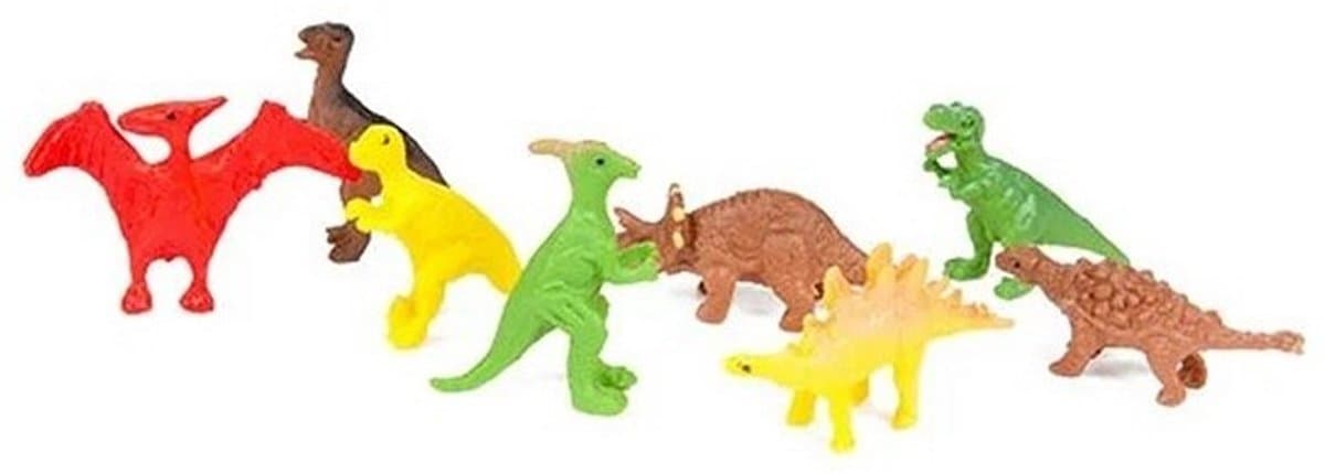 Mini Dino's Speelfiguurtjes Set – Zakje met 8 Kleine Dinosaurussen Micro – Speelgoed & Verzamelfiguur – Leuk Cadeautje of Traktatie