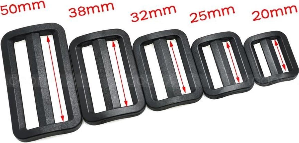 schuifgesp 32 mm - zwart - per 4 stuks