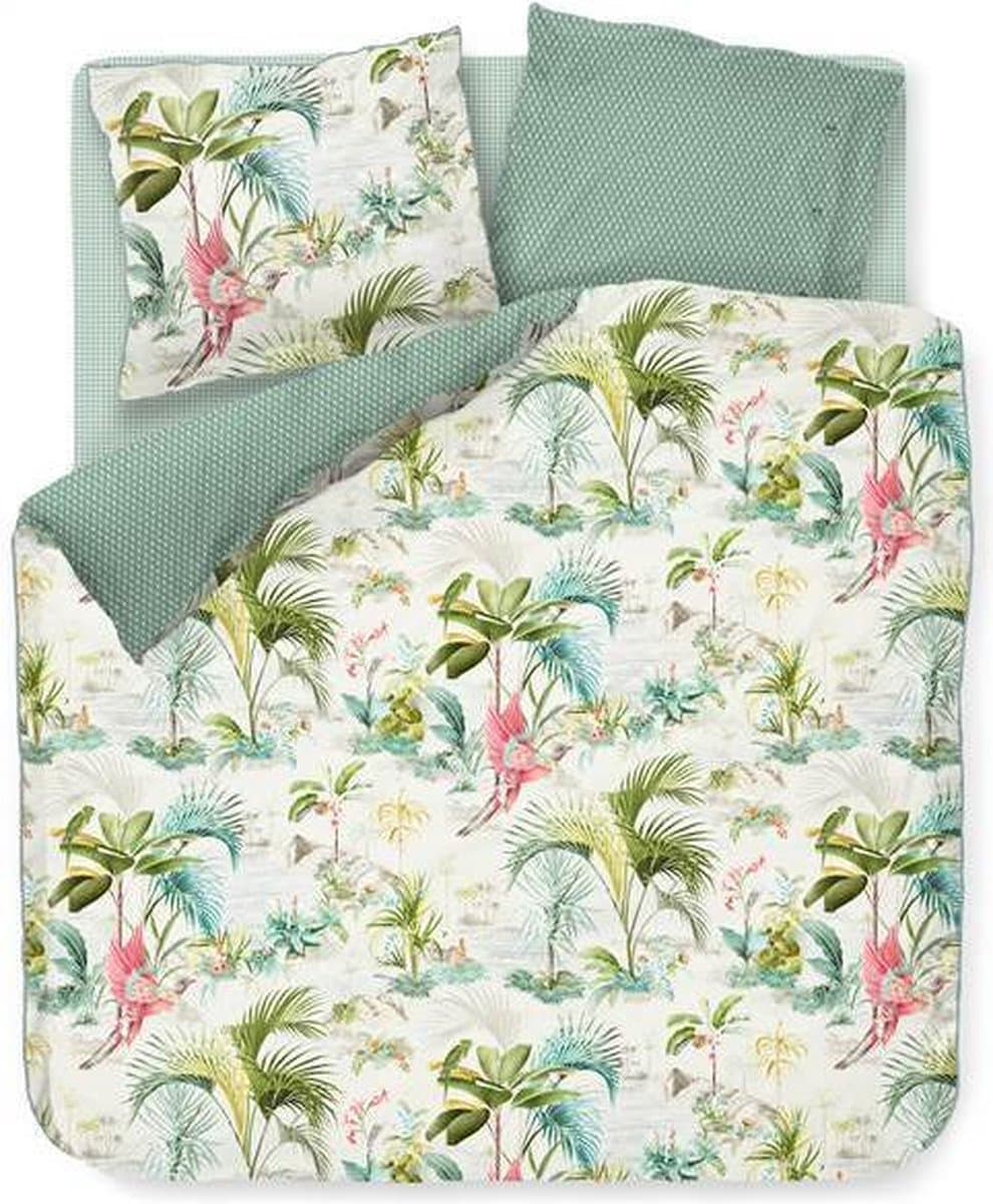 Pip Studio Palm Scenes - Dekbedovertrek - Lits-jumeaux - 260x200/220 cm - White