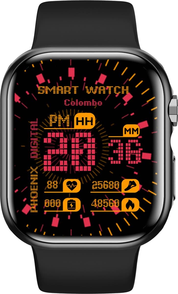 Smartwatch Heren & Dames- Sporthorloge-Apple & Android- 2.15 Full Touchscreen-IP67 waterdicht-Activity Tracker met 5.2 Bluetooth Call-Stappenteller en Bloeddrukmeter- Dubbele knop- Geschikt voor alle Smartphones-2 TPU bandjes-Zwart