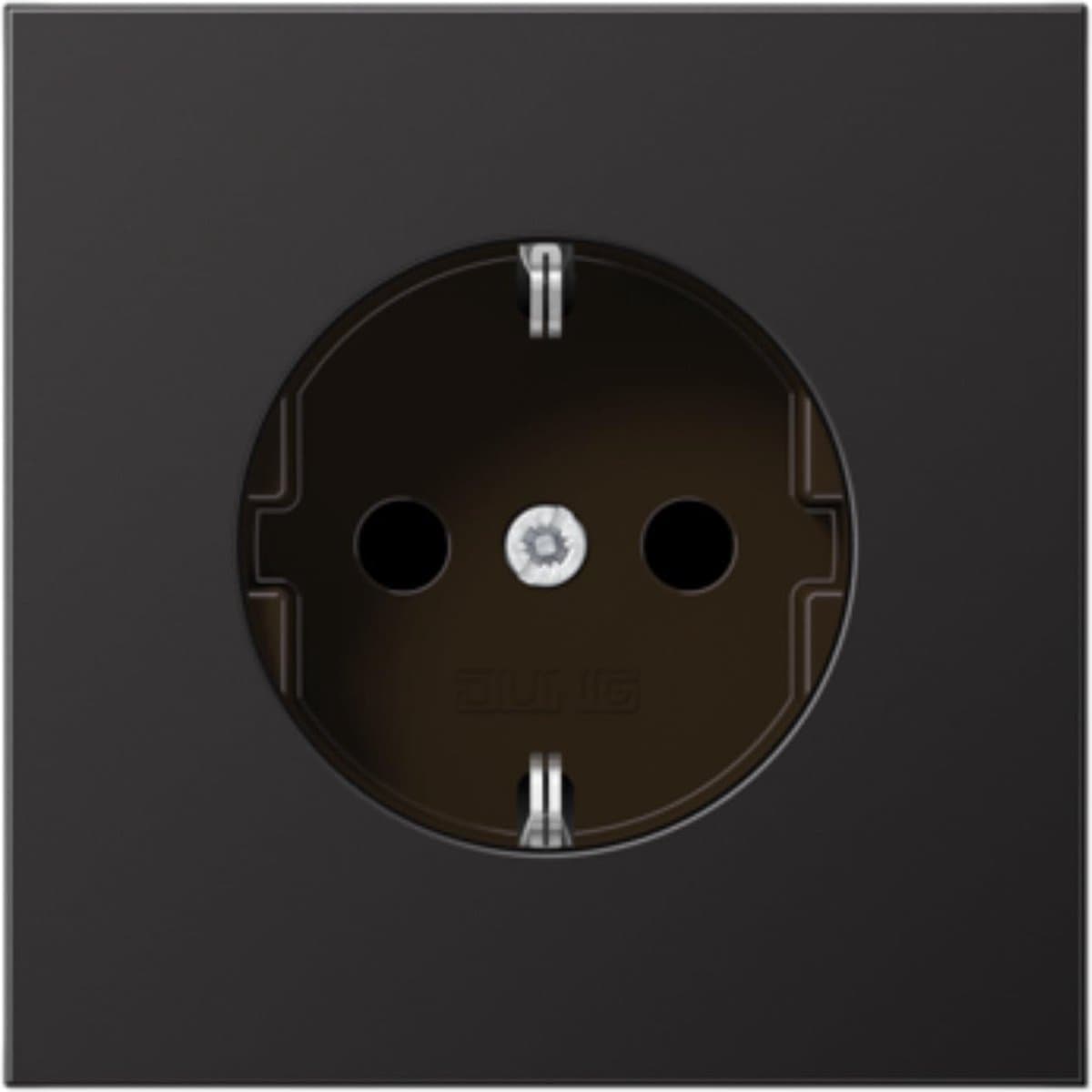 AL 1520 D - CEE 7/3 - Black - Aluminum - 250 V - 16 A - 70 mm