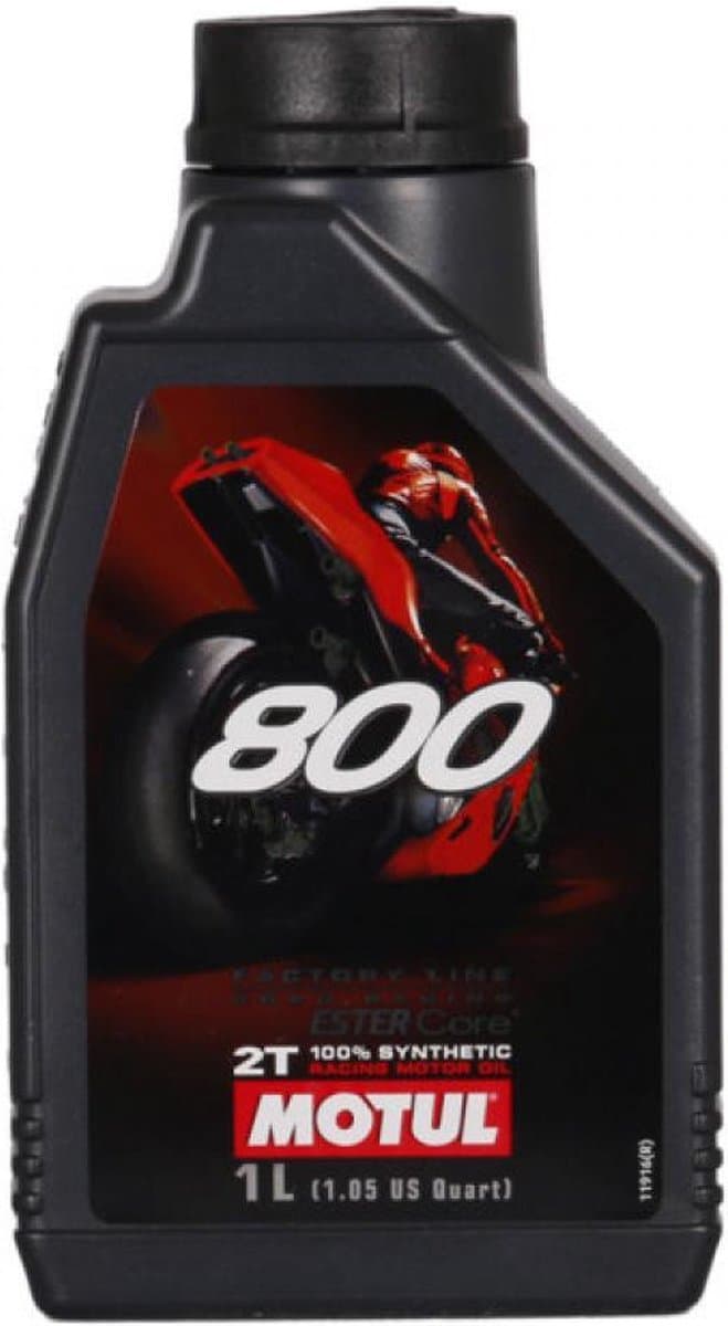 olie 2t motul 800 factory line road racing 1l voor wedstrijdmotoren circuit