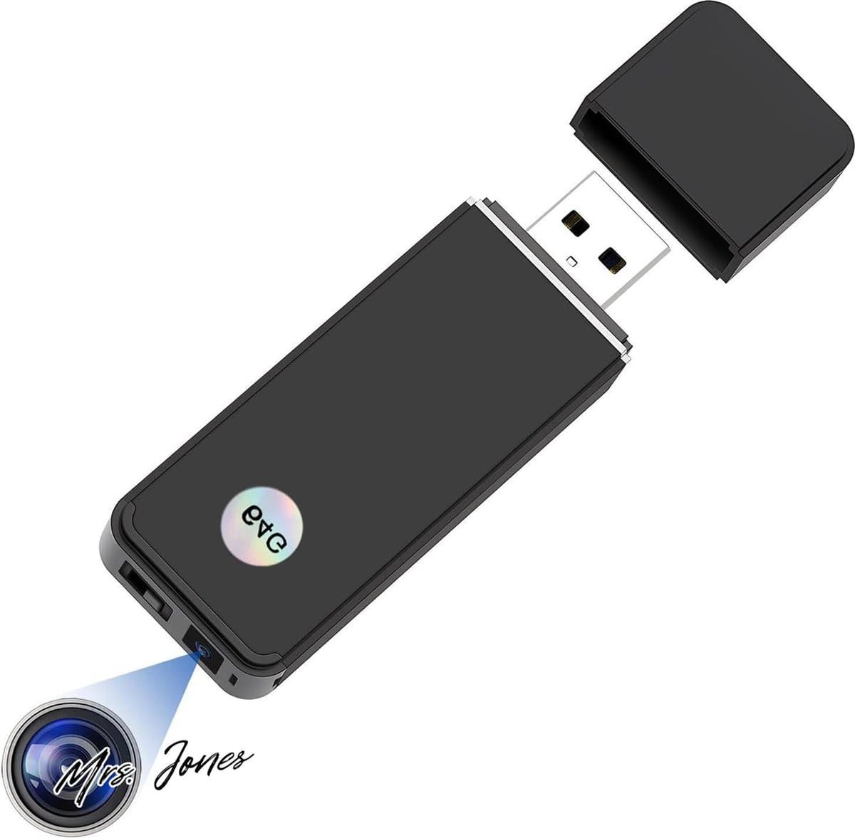 Mrs. Jones Mini-spionagecamera 1080p verborgen stijl U-schijf 64 GB met bewegingsdetectie draagbaar geschikt voor video-opname op kantoor klaslokaal vergadering met camddegg QD005IT - Mini-spionagecamera .