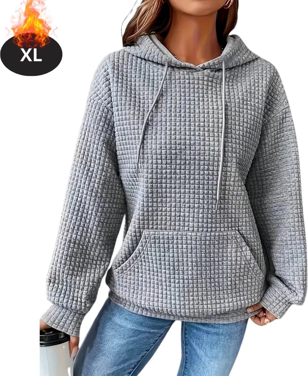Nivard Hoodie Dames - Sweaters - Sweater - Warme Trui - Met Capuchon - Grijs - XL