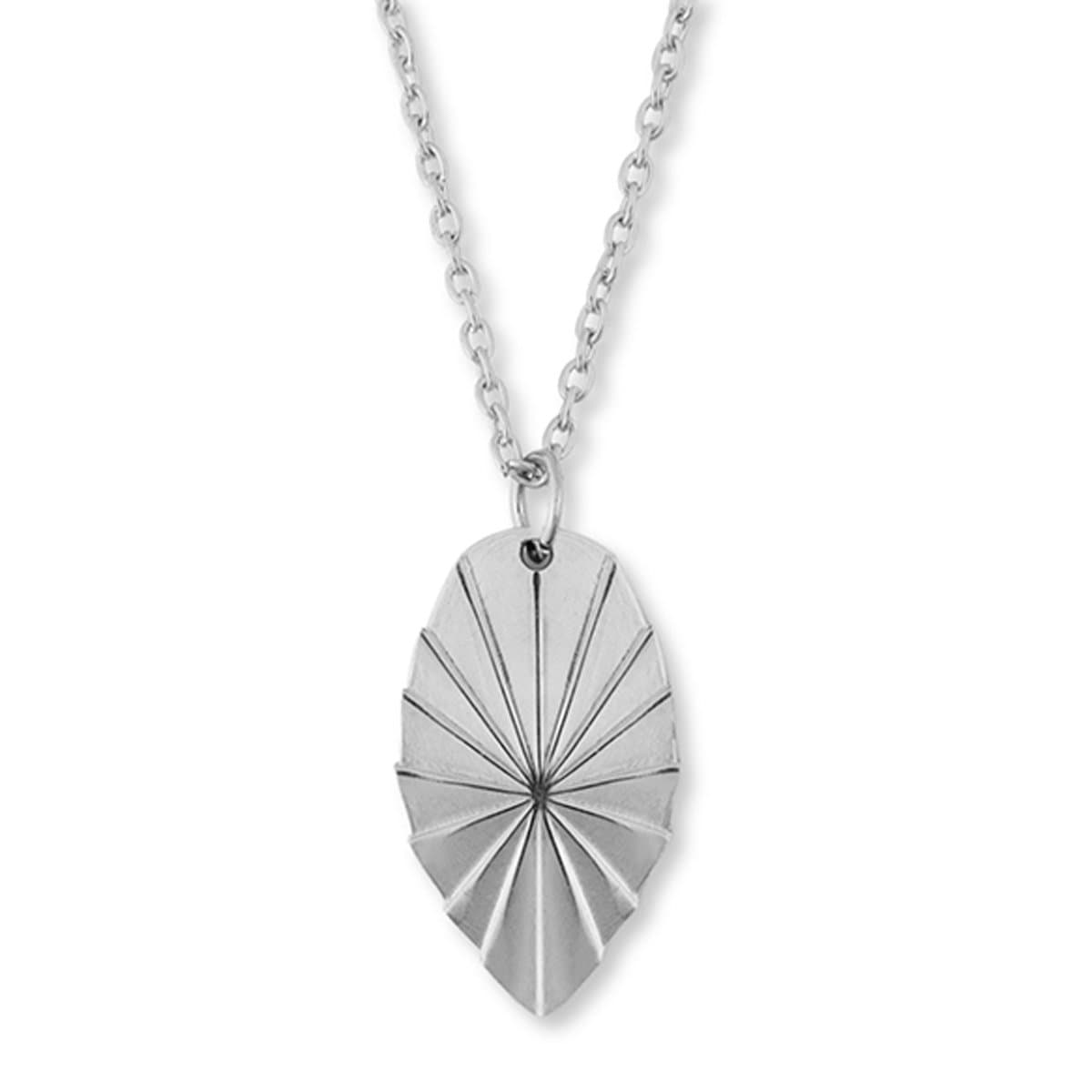 Marama - Ketting Charlotte Zilver - zilver plated - nikkelvrij - stainless steel - ovale hanger - reliëf - luxe geschenkverpakking - cadeau dames