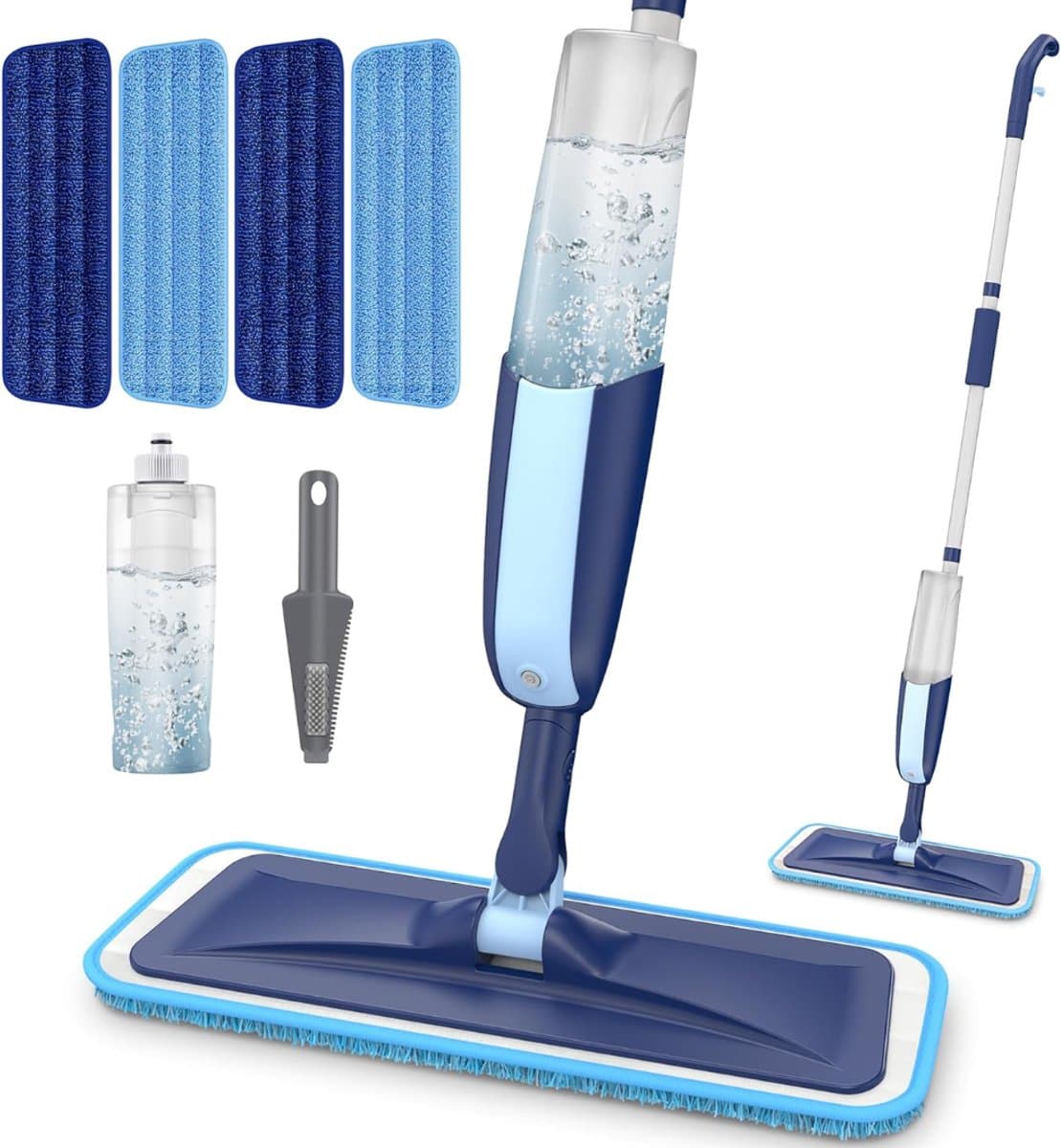 RVV® Dweil met spray - Dweil - Mop - Blauw - 39cm x 13cm x 120cm