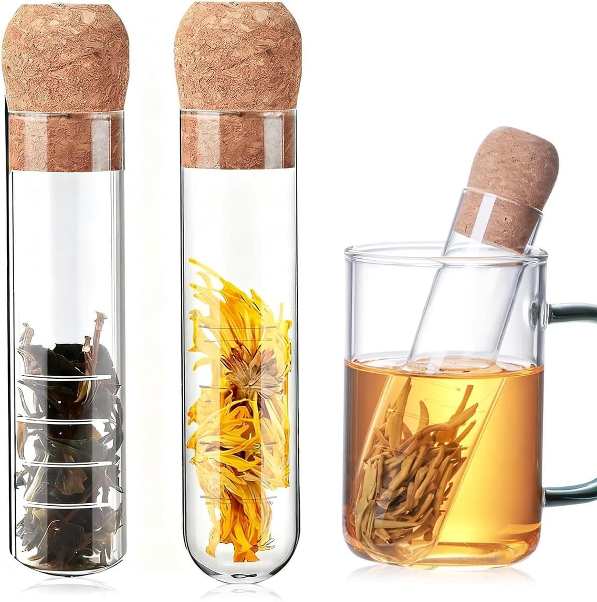 Allecta - Set van 2 Hittebestendige Glazen Theezeven voor Losse Thee - Thee-ei voor Geurthee, Oolong, Groene en Zwarte Thee