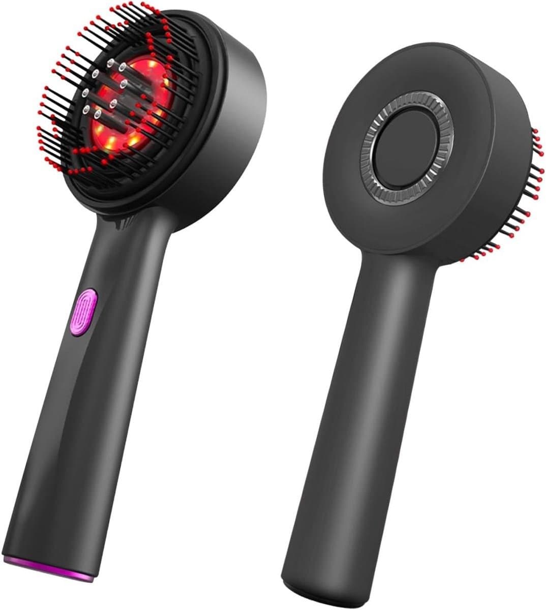 Hoofdmassager - Elektrische hoofdhuidmassageborstel - Met rood licht - Serumreservoir - Haarolie-applicator - Waterdicht - Handig en ontspannend