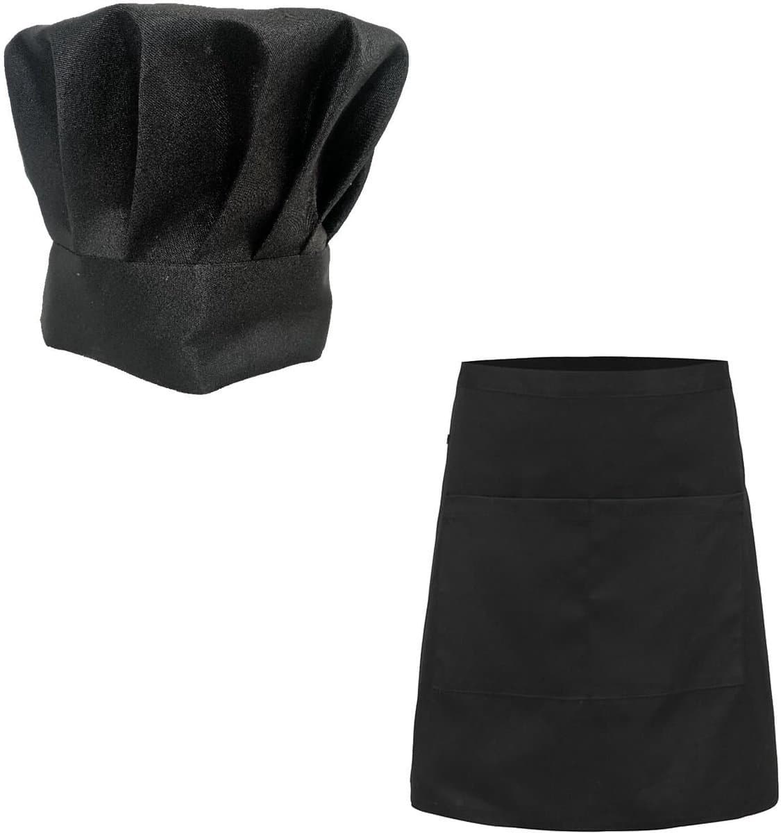 Stunq® Kookmuts en Schort Set voor Thuiskeuken, Unisex, Verstelbaar en Praktisch met Twee Handige Zakken