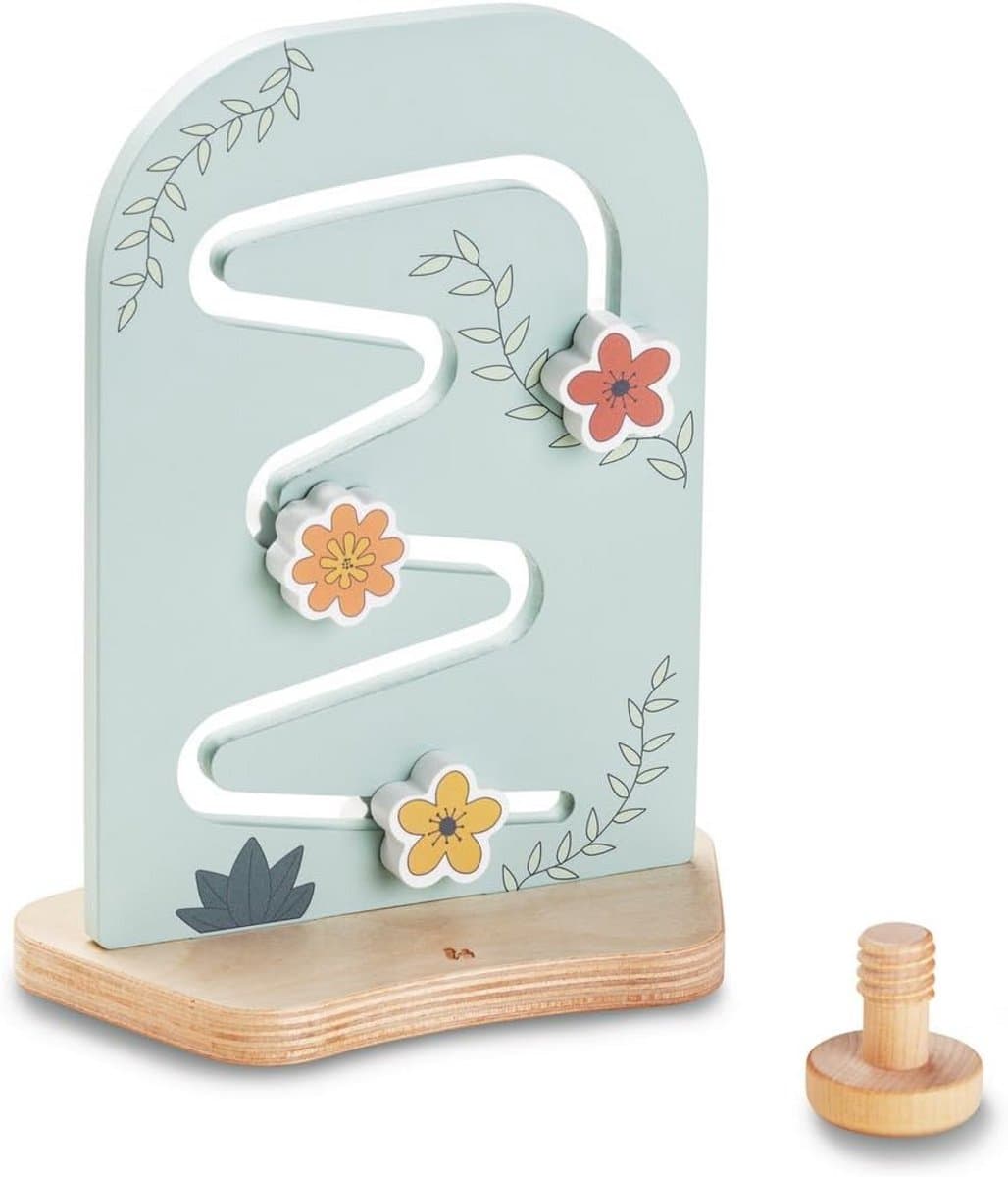 Houten Motoriek Speelgoed Bloemen voor Kinderstoel vanaf 8 Maanden - Vast te Zetten