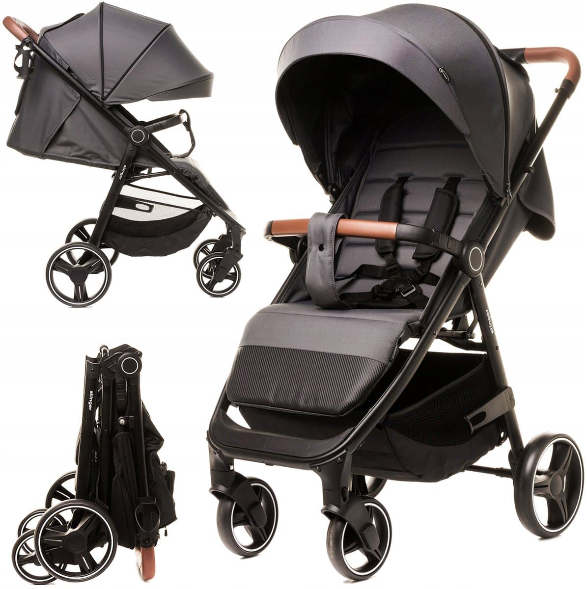 4Baby Stinger XXIII Kinderwagen: Grote Wielen, Vering, Accessoires