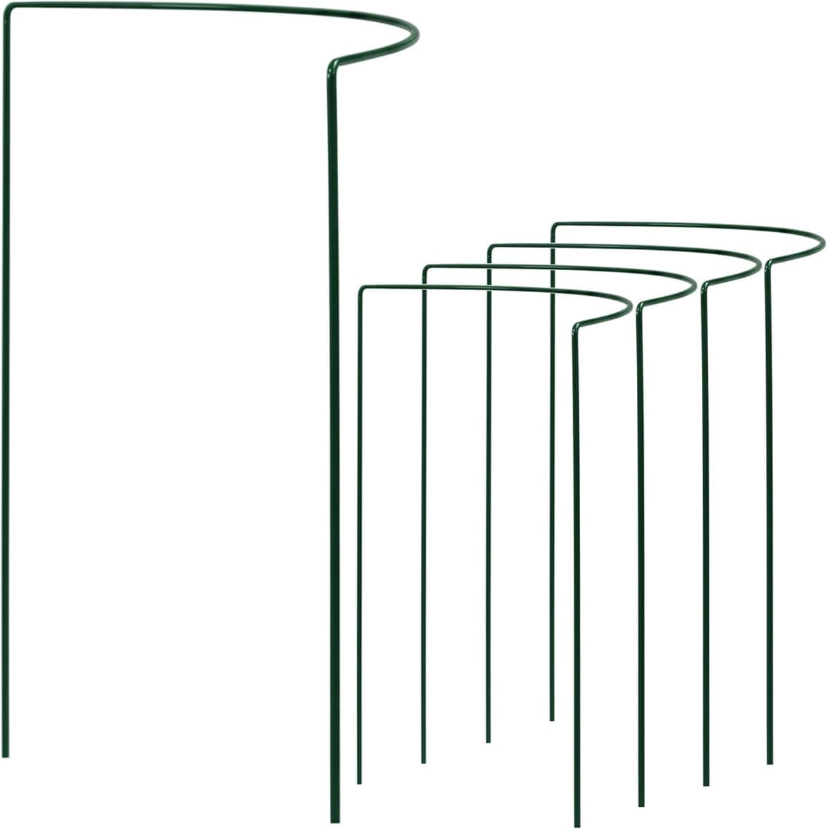 Plantensteunen Halfrond - Bloemenhouders Stevig - Planten Ondersteunen - Kunststof Beklede Draad - Ø 38cm 115cm Hoog - Groen