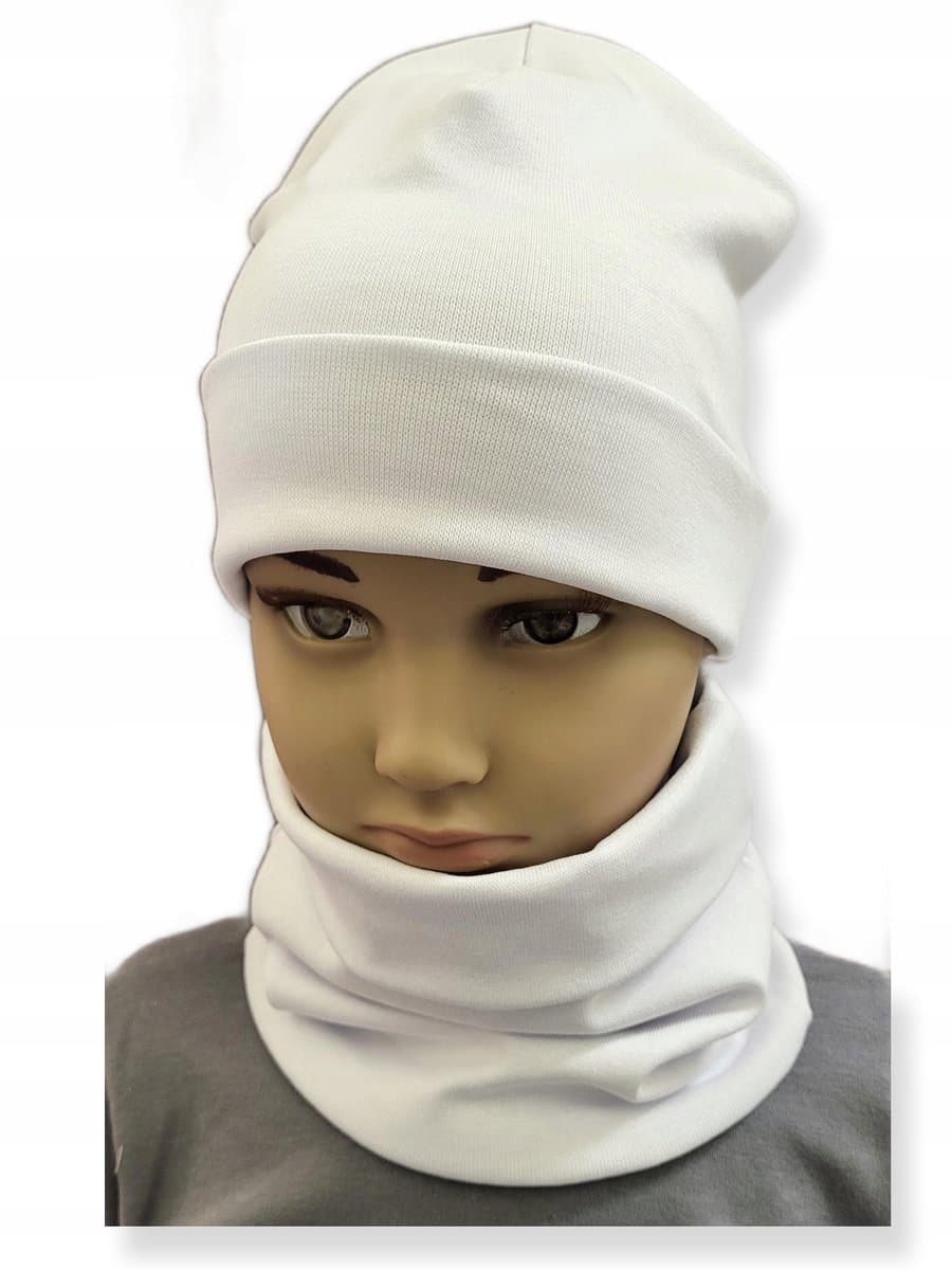 Dartomik - Babykleding Set - Muts en Sjaal - Wit - Maat 34/38