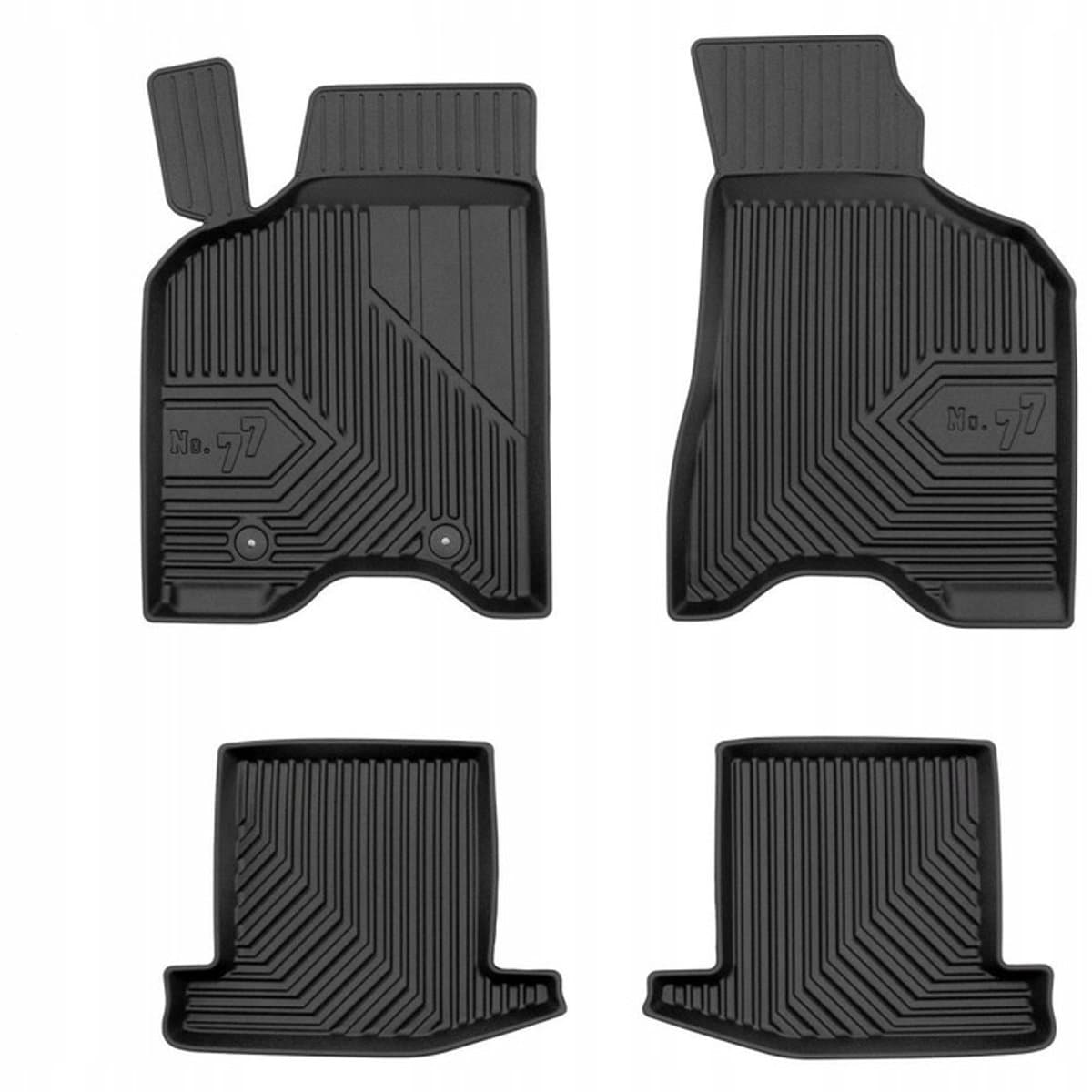 Premium Rubberen Mattenset No.77 - Geschikt voor VW Lupo 1998-2005 - Perfecte Pasvorm - TPE Elastomeer - Zwart - 4-delig - FROGUM