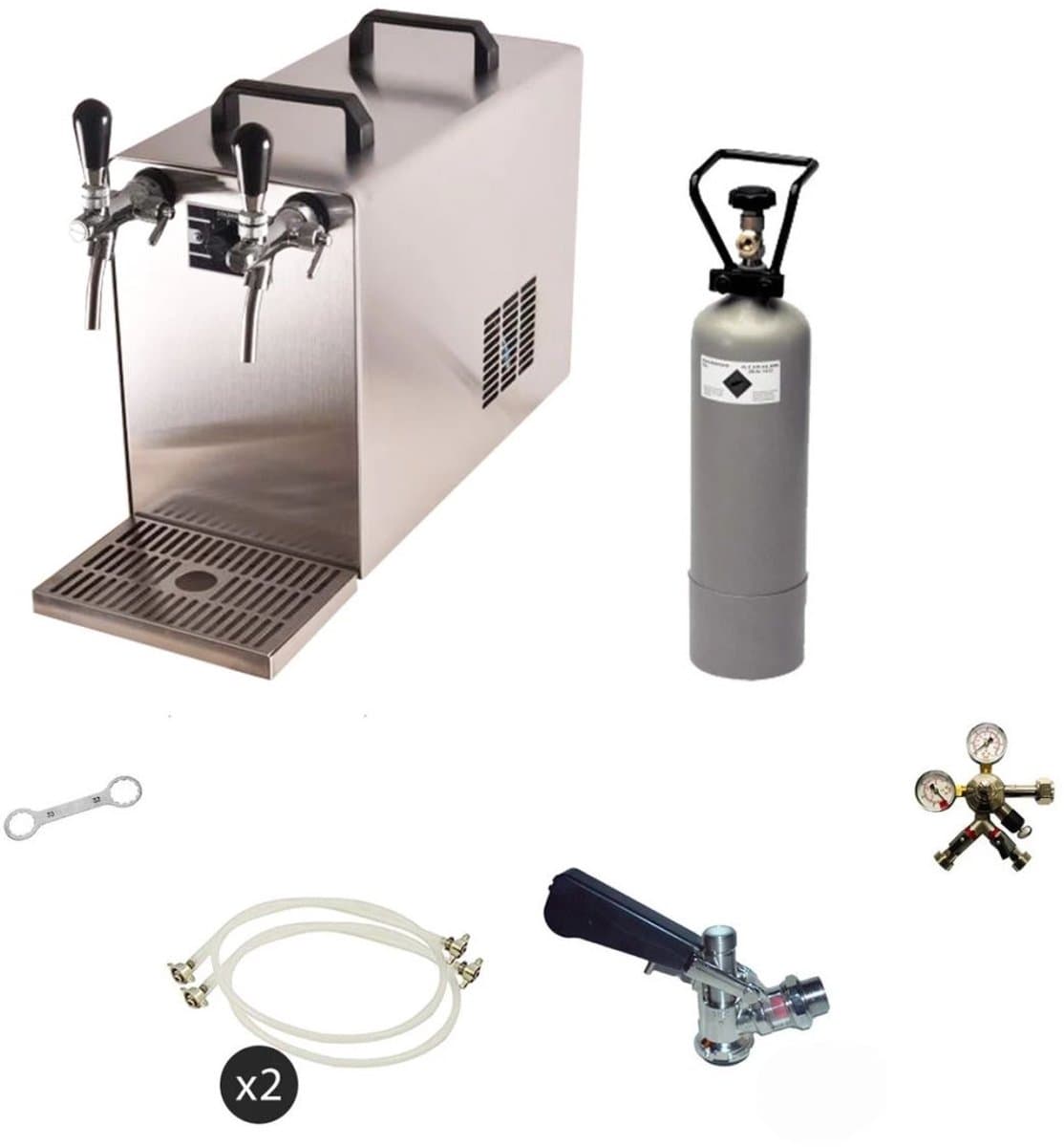 Biertapsysteem STREAM 50 Compleetset - 2-lijns droge koeler tot 55 l/uur met 5L adapter