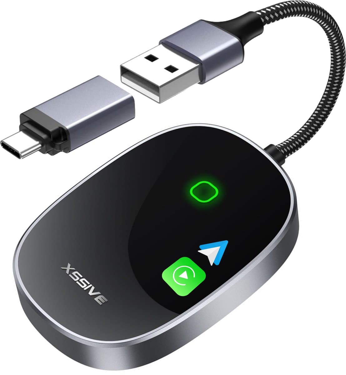 Xssive CP01 Draadloze CarPlay Dongle - Geschikt voor Apple CarPlay & Android Auto - Wireless Adapter - Universeel
