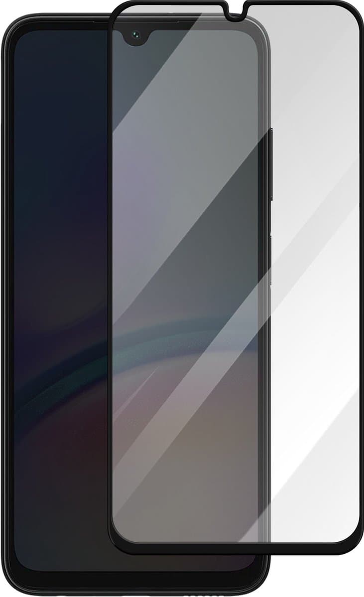 Akashi, Gehard glas Geschikt voor Samsung Galaxy A05s 9H hardheid Antikras afgeschuinde randen, Zwart