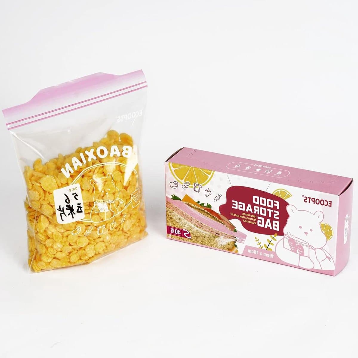 40-pack ritssluiting ultrasterke voedselopbergzakken - kleine diepvrieszakken - luchtdicht lekvrij - BPA-vrij - plastic voedselzakken - 15 x 16 cm diepvrieszakjes